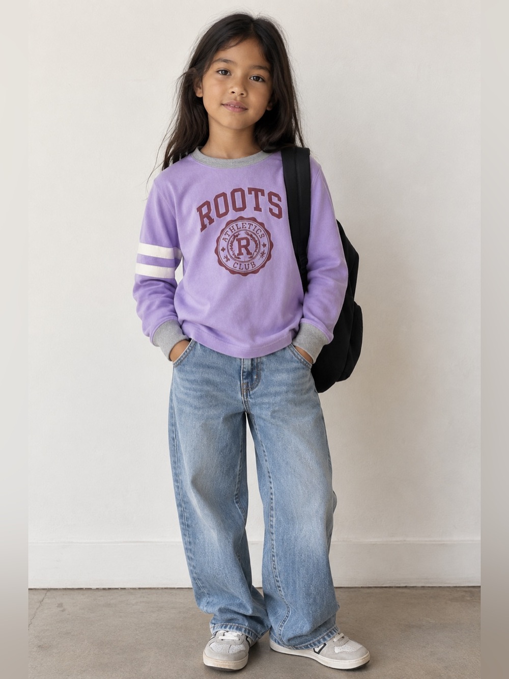 Roots Kids Athletics Club Long Sleeve T-Shirt. Size 7-8